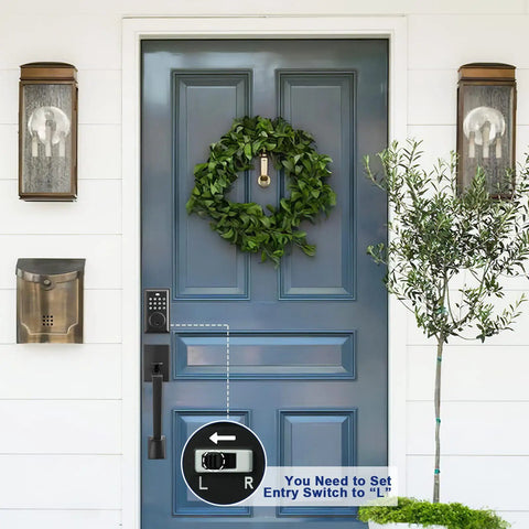 Keyless Front Door Lock Set With Rectangle Keypad Deadbolt And Brushed Nickel Handle For Easy Front Door Entry No More Keys When Your Hands Are Full Smart Lock System Silver Finish