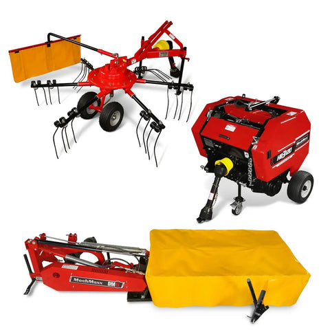 All In One Hay Baler And Rake Tedder Disc Mower Combo HB3120 HT100 DM6 With Twine Auto Binding equipment set