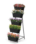 Five Tier Vertical Raised Garden Bed Planter Box With Drainage Holes Heavy Duty Metal Frame For Indoor Outdoor Use Must Have Space Saving Design For Herbs Flowers Vegetables And Other Plants Black