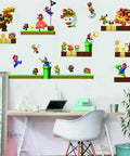 3D Video Game Wall Decals Build Scene Peel And Stick Wall Stickers For Kids Rooms Game On Boys Bedroom Nursery Living Room Door Decor Easy Peel And Stick No Tools Required Removable Vinyl Decor Great For Bedrooms Playrooms Nurseries And Living Areas, showing colorful characters and elements on a wall.