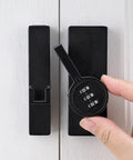180 Degree Barn Door Lock With 3 Digit Keyless Password, Mechanical Lock, black design, hand setting combination.