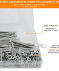 All In One M4 Screw Kit With 321 Pieces Of 304 Stainless Steel Hex Socket Head Cap Screws Nuts Washers And Wrench in plastic box
