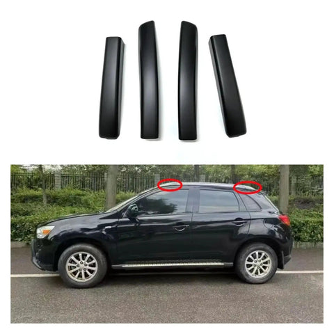Heavy Duty ABS Roof Rack Rail End Protection Covers Perfect Fit Replacement Caps For Your Car Tightly Cover Open Bar Ends, black SUV roof rails