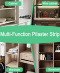 Hold Everything Tight With These Tough As Nails 14 Pack 17.5 Inch Black Metal Pilaster Shelf Brackets featuring a cabinet, wine cabinet, wardrobe, and bookshelf.