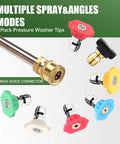 9-pack pressure washer nozzle tips with 1/4-inch quick-connect; assorted colors