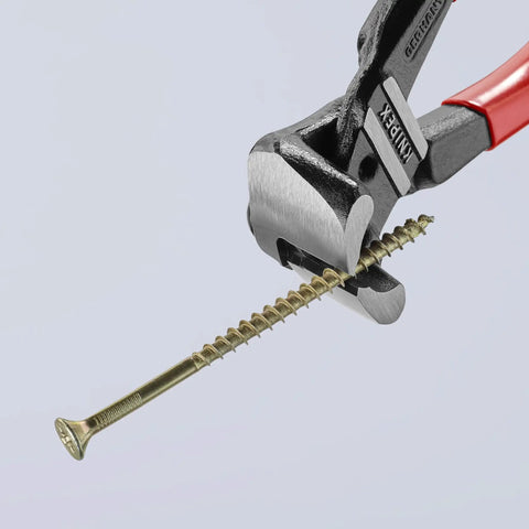 High Leverage End Cutters 8 Inch Bolt Cutter Model 61 01 200 SBA Ultra Powerful Compact Ergonomic Tool cutting a screw