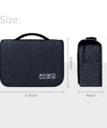 Black Big Capacity Hanging Hook Travel Toiletry Bag Waterproof Cosmetic Organizer for Men and Women, dimensions 9.7 x 6.8 x 4 inches