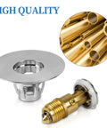 2 Pack Universal Bathroom Sink Stopper Pop Up Drain Plug with Basket Strainer, Rustproof Brass Core, Stainless Steel Design