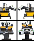 Techtongda 4 In 1 Hydraulic Busbar Bender And Cutter Machine Shearing Punching Electric Processor For Copper Aluminum Heavy Duty Tool Vertical Flat Bending 110V 1HP Power, front view showing compact design.