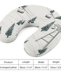 U Shaped Travel Neck Pillow For Long Flights And Road Trips, Ergonomic Cervical Support with Fir Tree Design on display