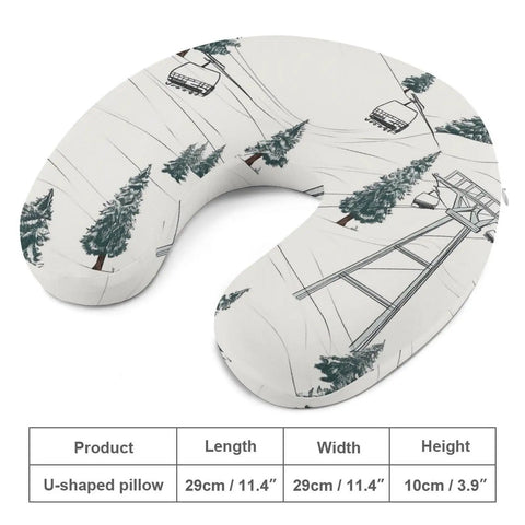 U Shaped Travel Neck Pillow For Long Flights And Road Trips, Ergonomic Cervical Support with Fir Tree Design on display