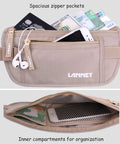 Ultra Slim RFID Blocking Travel Money Belt Hidden Under Clothes For Women And Men With Passport Holder, Protect Cash Cards And Identity, Includes 10 RFID Sleeves, anti theft hidden pouch