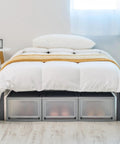 14 Quart Medium Plastic Drawers Under Bed Storage Bins Stackable Modular Organizer For Closets And Dorm Rooms Space Saving And Tidy Up Your Clothes Accessories And Small Items under a bed