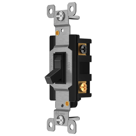 Four Way Toggle Light Switch 15 Amp Wall Switch Black, Built Tough For Homes And Small Offices, Residential Grade, Durable Polycarbonate And Steel Construction, 1 Pack, Easy On Off Operation, black four-way wall switch