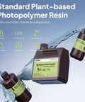 Plant Based 3D Printer Resin With Ultra Low Odor And High Precision 405nm UV Curing For MSLA DLP LCD Printers White 2000g Soybean Based Non BPA Ultra Safe Toughness And Fine Detail For Pro Level Prints, 2kg bottle