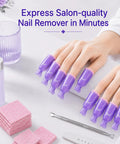 20 Piece Nail Remover Clips Kit For Fingers And Toes Reusable Gel Soak Off Clips With Double Ended Cuticle Pusher on hands