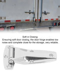 Soft Close Tee Hinge With Zinc Alloy Build for Toolbox, Car Door and Cabinet, visible with truck door and hinge close-up.