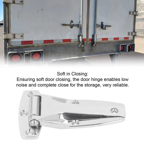 Soft Close Tee Hinge With Zinc Alloy Build for Toolbox, Car Door and Cabinet, visible with truck door and hinge close-up.
