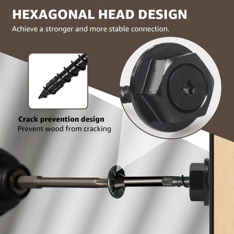 Heavy Duty Outdoor Structural Wood Screws Kit 0.220 Inch By Three And A Half Inch With Hex Head Washers in use showing design