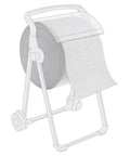 Tough As Nails Heavy Duty Disposable Wipe Roll with 1,050 Sheets on a stand, low lint, tear resistant, for wet or dry use