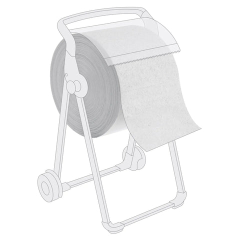 Tough As Nails Heavy Duty Disposable Wipe Roll with 1,050 Sheets on a stand, low lint, tear resistant, for wet or dry use