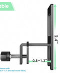 Set Of Six Non Slip Mattress Slide Stoppers To Keep Ya Bed Locked Down With Zero Fuss Tool Free Install Black Anti Shift Retainers For A Rock Solid Setup adjustable anti shift retainer shown side view with measurements.