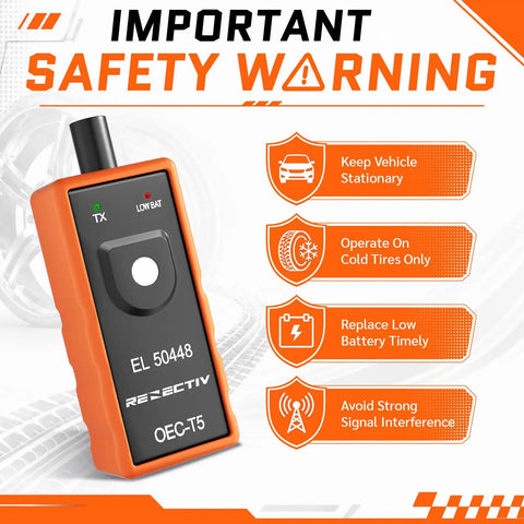 2026 Latest TPMS Relearn Kit With Fresh Battery Fits Chevy Buick Cadillac GMC Tire Pressure Reset Tool - El 50448, orange diagnostic tool.