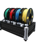 Hit The Ground Running With This Butter Smooth 3D Printer Motion Upgrade Kit Featuring Full AFC Compatible Chassis And Sharp Moons Drive Motors Clad In Bright Multi Color Custom Panels, showcasing multicolored filament spools.