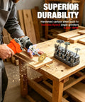 Angle Grinder To Die Grinder Adapter Kit Plug And Play With 5/8-11 To 1/4 And 1/8 Collets in use on wood for precision work