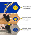 Wood Floor Repair Kit For Under Carpet Squeak No More With 5 Tools And 50 Screws featuring scored break and gripper design.