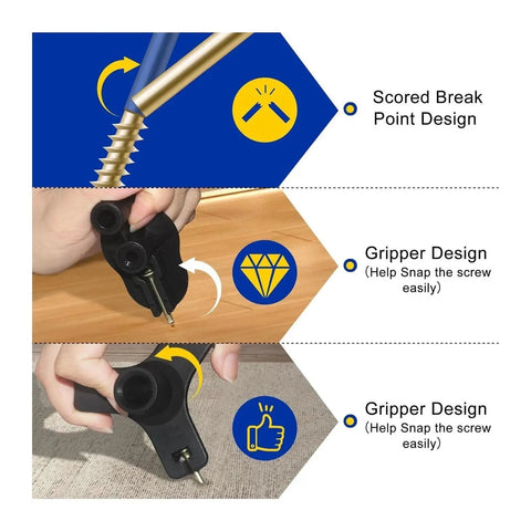 Wood Floor Repair Kit For Under Carpet Squeak No More With 5 Tools And 50 Screws featuring scored break and gripper design.