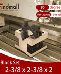 Top Notch Pro Grade V Block With Clamp Set, Hardened Steel 58-60 HRC, 90 Degree V Block Pair For Precision Machining, 2-3/8 x 2-3/8 x 2 Inches, Multi Use Gauge, Precise 0.0002 Tolerance, Wooden Case on milling machine