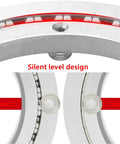 Close-up of the Heavy Duty Aluminum Lazy Susan Rotating Turntable Built Like A Tank, showing the silent level design features.
