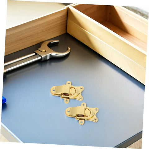 Two Pics Vintage Style Duckbill Toggle Latch Lock With Padlock Hole For Wooden Chest Toolbox And Storage Box Zinc Alloy Metal Hasp Clasp on workspace.