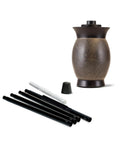 Resin Jar Torch With 4-In-1 Design, 64-Inch Outdoor Torch For Patio Garden And Lawn, Weather-Resistant Stone Color, disassembled view
