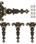 Beefy Heavy Duty Antique Bronze Tee Strap Hinge Set for Barn Doors 4.33x2.75 inches, with 4 hinges and 20 screws, zinc alloy