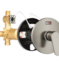Tru-Temp Pressure Balance Rough-In Valve Trim Kit With LED Temperature Display, round Brushed Nickel finish, 1/2 Inch NPT