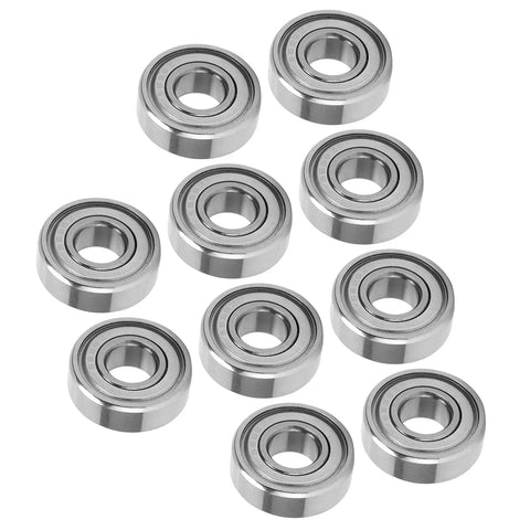 Premium 10-Pack Thonlai Miniature Stainless Steel Bearings For Automotive And Home Gear, High Speed 15X6X5mm close-up view.
