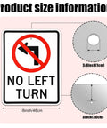 Two 24x18 inch reflective aluminum No Left Turn traffic signs with predrilled holes