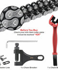 420 Chain Kit 132 Links Cut To Fit With Master Links Breaker Tool And Chain Brush For Mini Bike Pit Bike Dirt Bike ATV And Go Kart