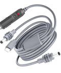 10 Ft 3 In 1 Usb C To Dc Power Cord For Starlink Mini with gray plugs and connectors, designed for car adapters and power banks.