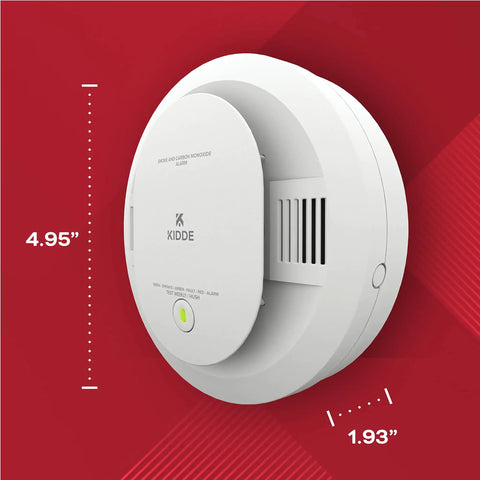 2 In 1 Smoke And Carbon Monoxide Detector With AA Battery Powered And LED Warning Light Indicators 1 Pack 24 7 Self Testing For Continuous Protection And Easy Setup For Quick Fire And CO Alerts At Home. white round alarm, 4.95" x 1.93"