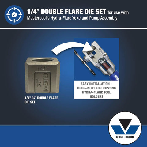 Quarter Inch Double Flare Die Set Crafted From Tough As Nails Heat Treated Steel For Slick Ac Tube Flaring And Rv Line Repairs Fits Hydra Flare 71098 And 71202 Kits Knocking Out Perfect Ends Every Single Time On Copper Pipes Without Scoring Or Bulges