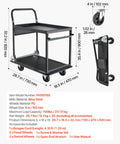 Heavy Duty 2 Tier Foldable Platform Hand Truck With 700 Lb Capacity For Warehouse Garage Workshop Or Office Use, High Strength Steel Frame, Rugged Yet Portable Workhorse Utility Cart
