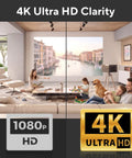 Super Sleek Hidden Camera Clock With 4K Wireless WiFi Surveillance in a cozy living room setting with children and a dog.