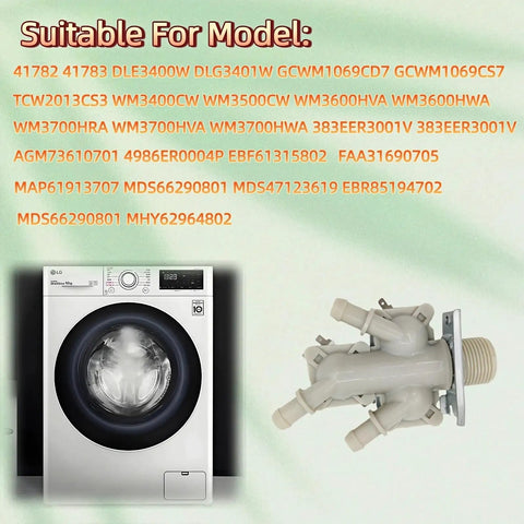 Water Inlet Valve Replacement For Front Load Washers That Fits 41782 DLE3400W WM3400CW WM3700HWA And 20 More Series Direct Replacement For 5221ER1003M AP6334246 PS12579227, LG front load washer part