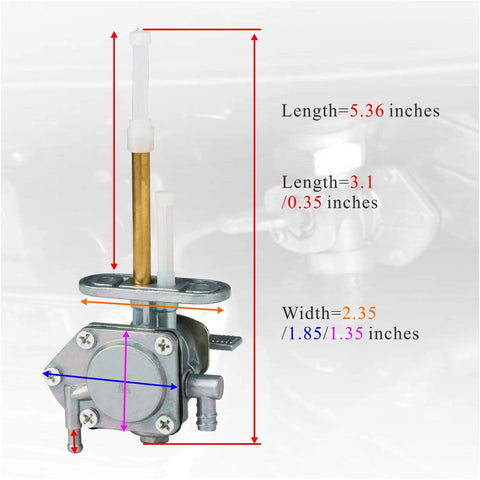 Suzuki LT 80 Fuel Petcock Vacuum Operated Gas Valve Switch Pump For ATV Quad 1987 2006 Replacement Part with dimensions