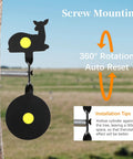 Dope Four Piece Steel Spinning Targets For BB Guns And Air Rifles Auto Reset Animal Silhouette Set deer target attached to tree