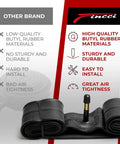 27.5 Inch Bike Inner Tubes 2 Pack Fits Mountain And Hybrid Bikes From 2.0 To 2.6 Inch Tires With 48mm Schrader Valve And Durable Butyl Rubber Durable Air Tight Seal Ride Ready For All Day Adventures comparison chart with rolled tube