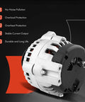 Heavy Duty 100 Amp 12V Alternator For Chevy S10 1998 To 2003 2.2L L4 GMC Sonoma 1998 To 2003 2.2L L4 Isuzu Hombre 1998 To 2000 2.2L L4 6 Groove Pulley Clockwise Rotation Direct Fit Replacement OE 8104640850 400 12107 close-up view